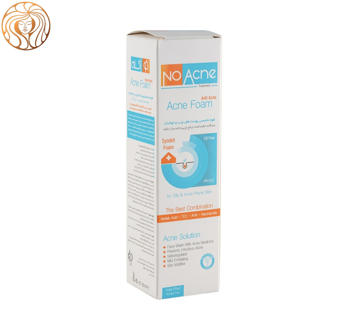 فوم شستشو نو آکنه مدل Acne Solution مناسب پوست چرب و جوش دار حجم 150 میلی لیتر