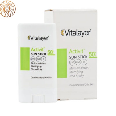 ضد آفتاب استیکی ویتالیر مدل Activit با SPF50 مناسب پوست چرب و مختلط وزن 15 گرم