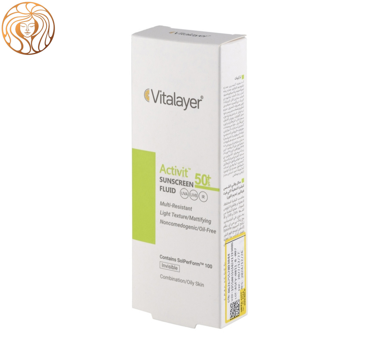 فلوئید ضد آفتاب بی رنگ ویتالیر مدل Activit با SPF50 مناسب پوست چرب حجم 50 میلی لیتر
