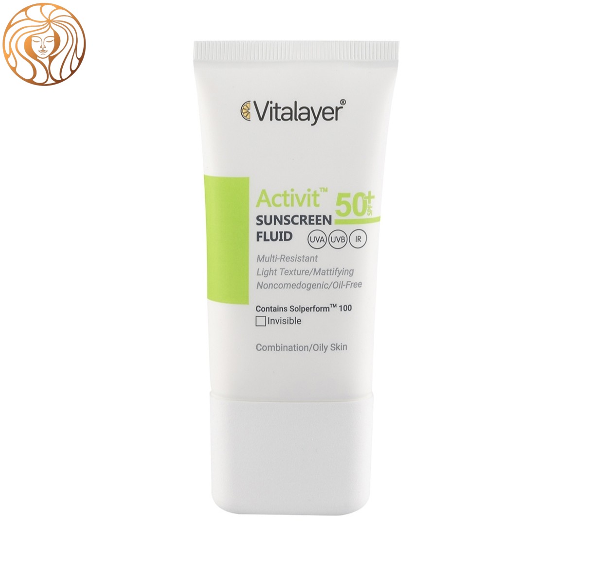 فلوئید ضد آفتاب بی رنگ ویتالیر مدل Activit با SPF50 مناسب پوست چرب حجم 50 میلی لیتر
