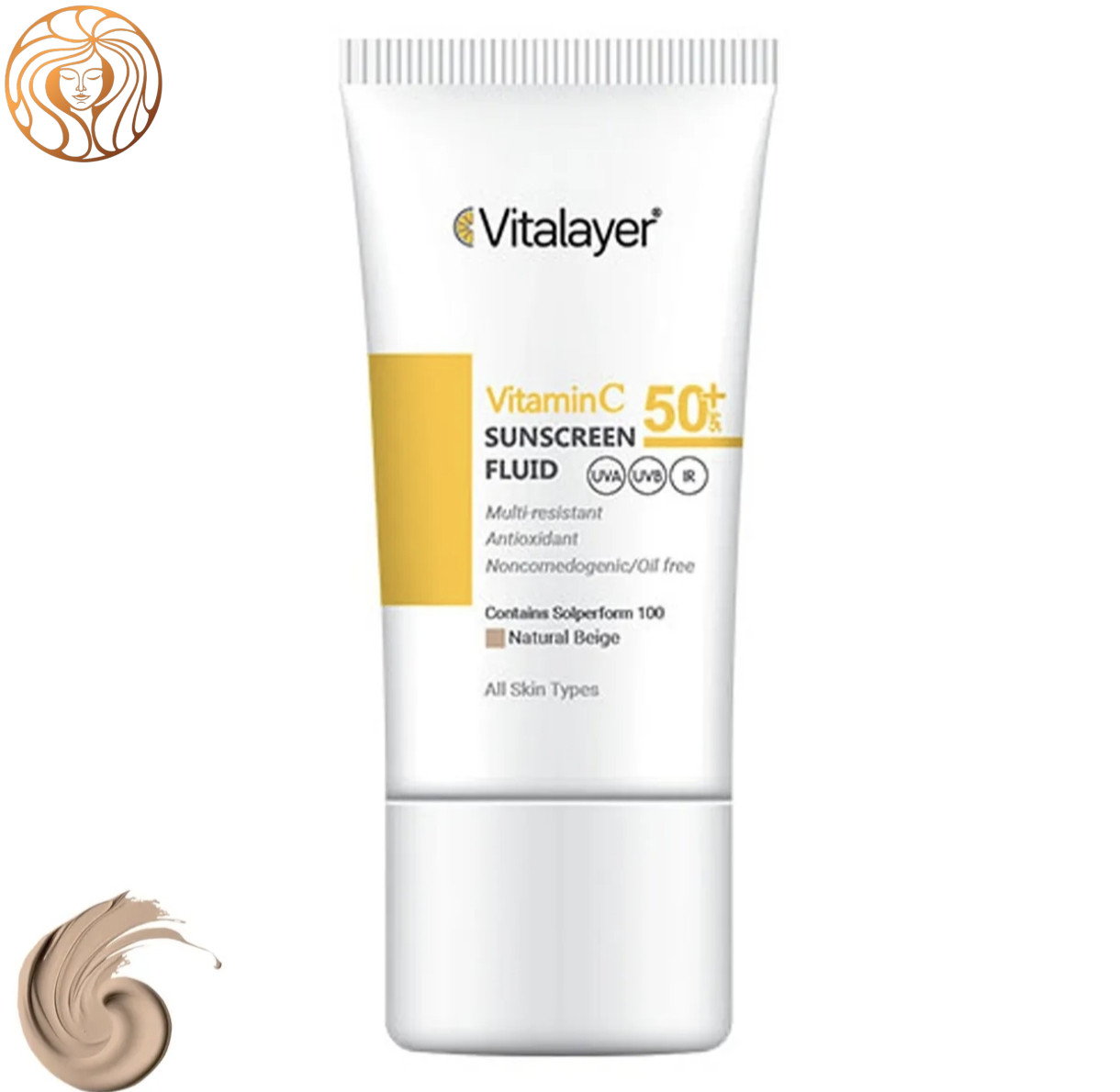 فلوئید ضد آفتاب رنگی ویتالیر مدل Vitamin C حجم 50 میلی لیتر