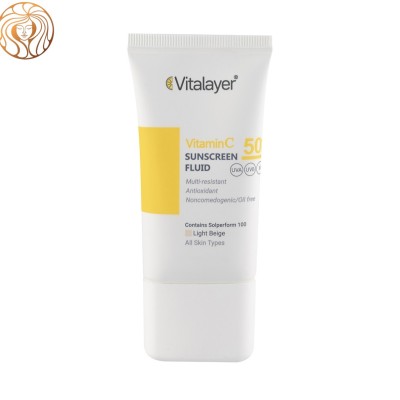 فلوئید ضد آفتاب رنگی ویتالیر مدل Vitamin C حجم 50 میلی لیتر