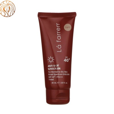 کرم ضد آفتاب و ضد لک رنگی لافارر مدل SPF40 مناسب پوست نرمال و خشک حجم 40 میلی لیتر