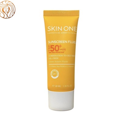 فلوئید ضد آفتاب بی رنگ اسکین وان SPF50 مدل combination مناسب پوست های چرب و مختلط حجم 40 میل