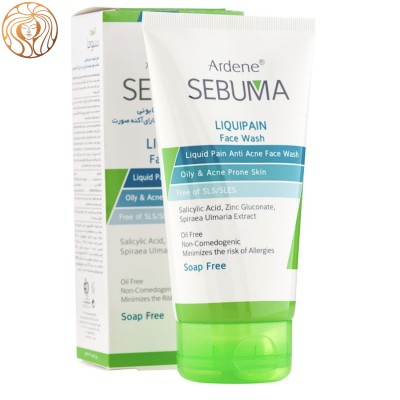 مایع شوینده غیرصابونی Liquipain سبوما مناسب پوست صورت چرب و دارای آکنه 150میل آردن