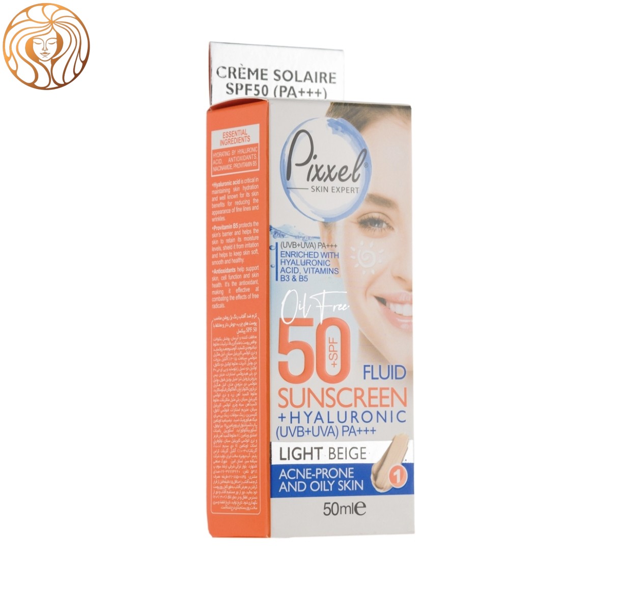 ضد آفتاب رنگ روشن پیکسل با Spf50 مناسب پوست چرب و جوش دار حجم 50 میلی لیتر