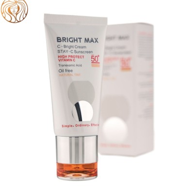 کرم ضد آفتاب رنگی برایت مکس دارای SPF50 حاوی ویتامین C حجم 50 میلی لیتر